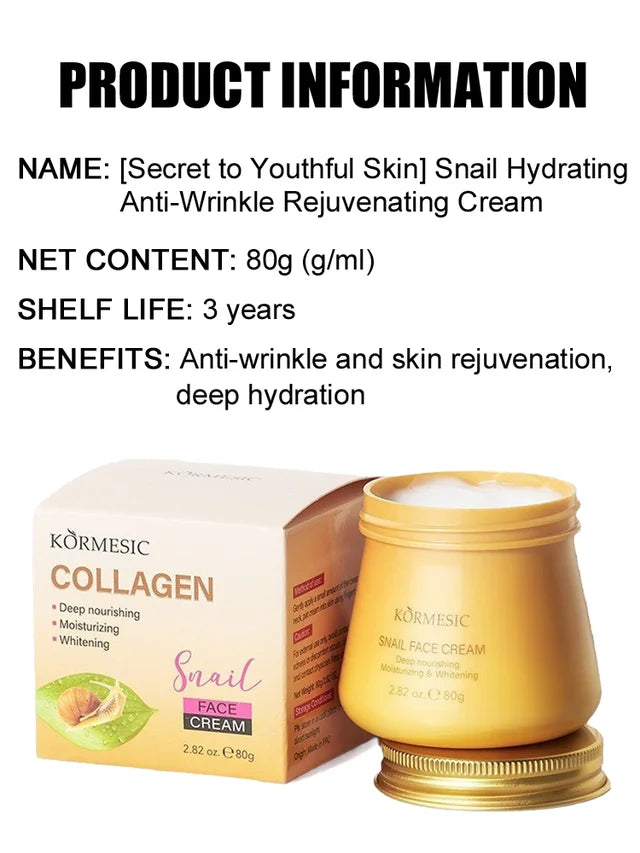 Snail Hydrating, Anti-Wrinkle and Rejuvenating Cream