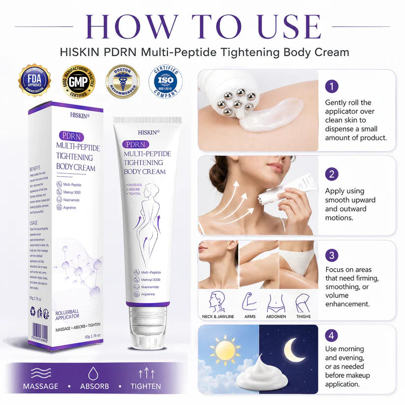 ✨LAST DAY BUY 1 GET 1 FREE✨ HISKIN PDRN Multi-Peptide Massaging Body RollerCream Visibly Firmer Anti-aging, Lifted Skin in 72 Hours — No Needles, No Clinic Visits