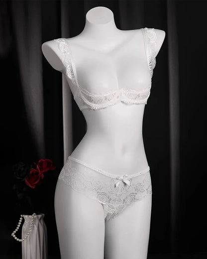 Sultry Lace open crotch no-take-off lingerie